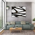 Scandinavian Black White Custom Order Abstract Oil Painting
