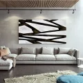 Scandinavian Black White Custom Order Abstract Oil Painting