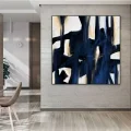 Navy Blue Minimal Custom Order Abstract Oil Painting
