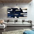 Navy Blue Minimal Custom Order Abstract Oil Painting