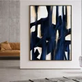 Navy Blue Minimal Custom Order Abstract Oil Painting