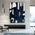 Navy Blue Minimal Custom Order Abstract Oil Painting