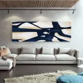Navy Blue Scandinavian Custom Order Abstract Oil Painting