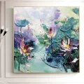 Renkli Lotus Siparişe Özel Soyut Yağlı Boya Tablo