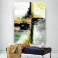 Contemporary Green Yellow Custom Order Abstract Oil Painting
