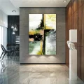 Contemporary Green Yellow Custom Order Abstract Oil Painting