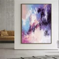 Fuchsia Purple and Blue Custom Order Abstract Oil Painting