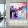 Fuchsia Purple and Blue Custom Order Abstract Oil Painting