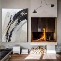 White Black and Gold Custom Order Abstract Oil Painting