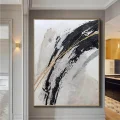 White Black and Gold Custom Order Abstract Oil Painting