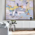 Modern White Blue Custom Order Abstract Oil Painting