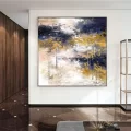 Blue and Yellow with Spatula Custom Order Abstract Oil Painting