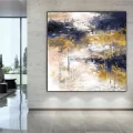 Blue and Yellow with Spatula Custom Order Abstract Oil Painting