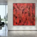 Red Colored Custom Order Abstract Oil Painting