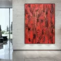 Red Colored Custom Order Abstract Oil Painting