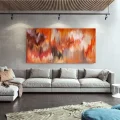 Kırmızı Turuncu Siparişe Özel Soyut Yağlı Boya Tablo