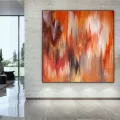 Kırmızı Turuncu Siparişe Özel Soyut Yağlı Boya Tablo