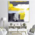 Black White and Yellow Custom Order Abstract Oil Painting