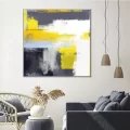 Black White and Yellow Custom Order Abstract Oil Painting