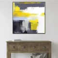 Black White and Yellow Custom Order Abstract Oil Painting