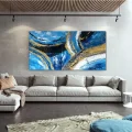 Mosaic Blue Gold Custom Order Abstract Oil Painting