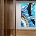 Mosaic Blue Gold Custom Order Abstract Oil Painting