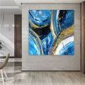 Mosaic Blue Gold Custom Order Abstract Oil Painting