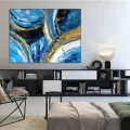 Mosaic Blue Gold Custom Order Abstract Oil Painting