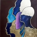 Color of Abstract Heads Oil Painting