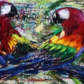 Amazon Parrots Oil Painting
