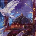 Birds Dance in Hagia Sophia Oil Painting | Simurg Art Gallery