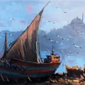 Istanbuls Fishermen Oil Painting