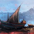 Istanbuls Fishermen Oil Painting
