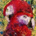 Endless Love of Parrots Oil Painting