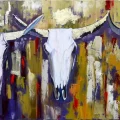 Bull Heads Oil Painting