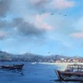 Boğazda Tekneler Yağlı Boya Tablosu