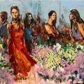 From the Flower Market Oil Painting
