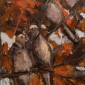 Doves in the Plane Tree Oil Painting