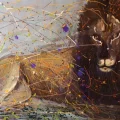 Lions Gaze Oil Painting | Simurg Art Gallery