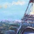 Eyfel Kulesinde Zaman Yağlı Boya Tablosu