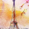 Eiffel Tower Under the Light Oil Painting