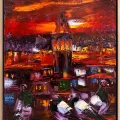 Galata Pigeons Oil Painting