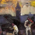 Galata Kulesi Orkestrası Yağlı Boya Tablosu