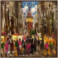 Galata Streets Lovers Oil Painting