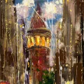 Galata Streets Lovers Oil Painting
