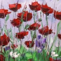 Poppies and Ladybugs Oil Painting