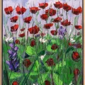 Poppies and Ladybugs Oil Painting