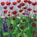 Poppies and Ladybugs Oil Painting