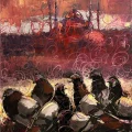 Pigeons in Istanbul Oil Painting