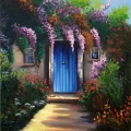 Lilacs in front of the Door Oil Painting